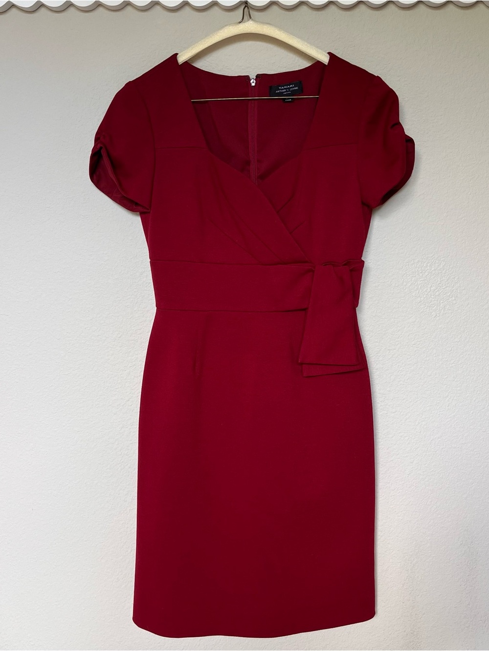 Elegant Dark Red Tahari dress